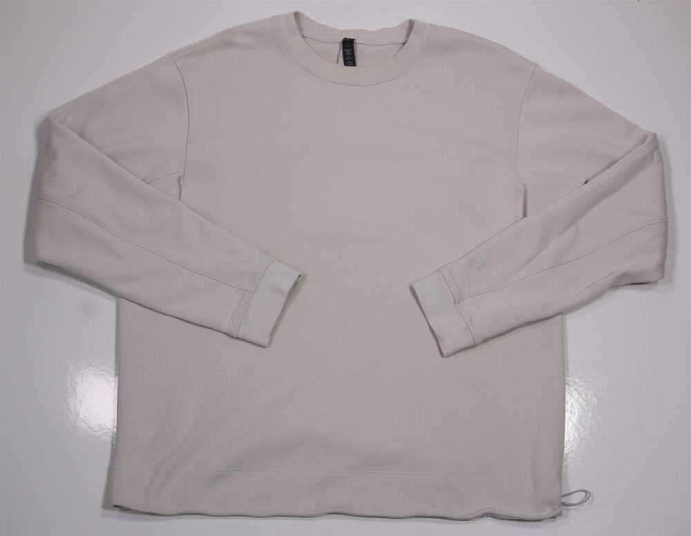 Lululemon Mens Cream French Terry Oversized Sweatshirt Pullover Cinchable Large